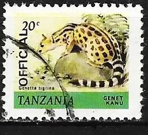 Tansania 1980 - Mi 162A - YT 164 - Tierwelt : Zibetkatze