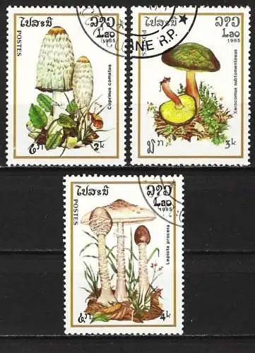 Laos 1985 - Mi 816/18 - YT 635/37 - Pilze