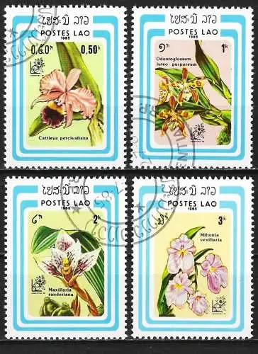 Laos 1985 - Mi 838/41 - YT 643/46 - Blumen : Orchideen