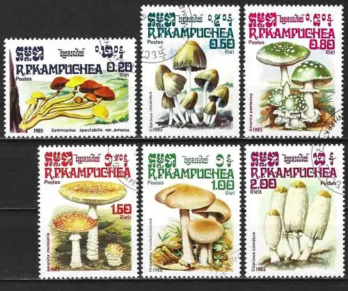 Kamputschea 1985 - Mi 648/53 - YT 576/81 - Pilze