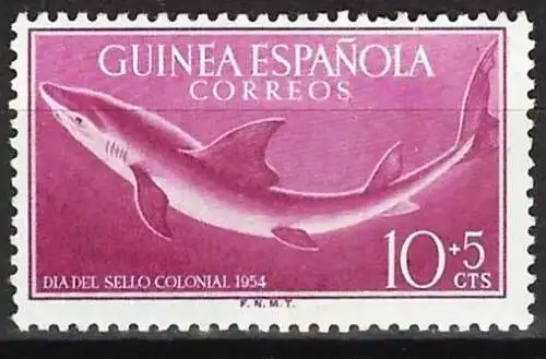 Spanisch-Guinea 1954 - Mi 304 - YT 360 - Meeresfauna - Fisch : Blauer Hai - MNH**