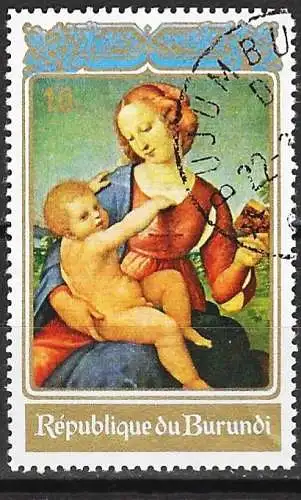 Burundi 1972 - Mi 876A - YT 512 - Weihnachten : Gemälde von Raffaello - Madonna