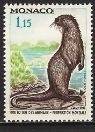 Monaco 1970 - Mi 971 - YT 814 - Fauna : Otter  - MNH**