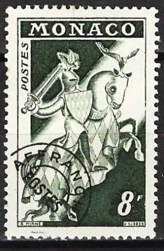 Monaco 1954 - Mi 487 - YT Po 12 - Krieger zu Pferd - MNG