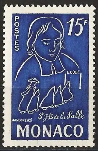 Monaco 1954 - Mi 478 - YT 404 - San Juan Bautista de la Salle - MH*