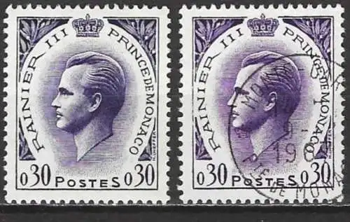 Monaco 1960 - Mi 658 - YT 545 - Fürst Rainier III - MNG / Used ( 2 Farbtöne )