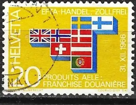 Schweiz 1967 - Mi 852 - YT 785 - Der freie Austausch in Europa