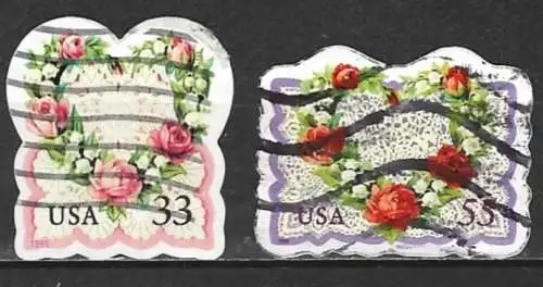 USA 1999 - Mi 3072/73 - YT 2835/36 - Für Liebe : Herz aus Rosen