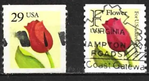 USA 1991 - Mi 2116A + 2125L - YT 1928 + 1934b - Blumen : Tulpen