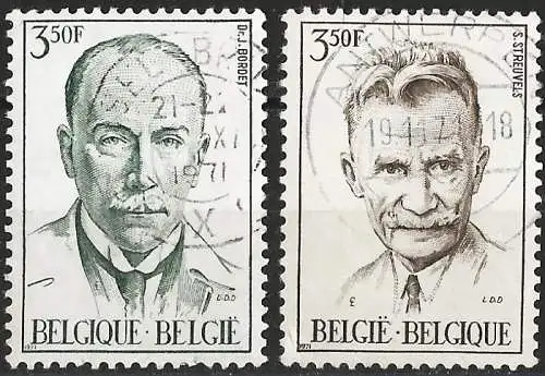 Belgien 1971 - Mi 1655/56 - YT 1603/04  - Prominente