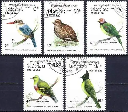 Laos 1988 - Mi 1082/86 - YT 865/69 - Vögel
