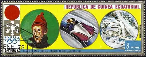 Äquatorial Guinea 1972 - Mi 29 - YT 17-C - Olympische Spiele in Sapporo : Bob, Eugenio Monti
