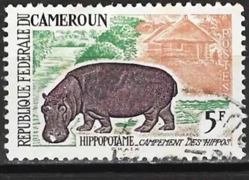 Kamerun 1962 - Mi 361 - YT 345 - Fauna : Flusspferd