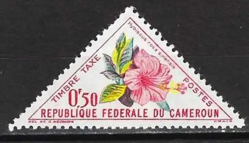 Kamerun 1963 - Mi P 35 - YT T 35 - Blumen : Hibiskus - MH*