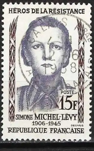 Frankreich 1958 - Mi 1195 - YT 1159 - Helden des Widerstands : Simone Michel-Levy