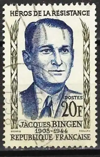 Frankreich 1958 - Mi 1196 - YT 1160 - Helden des Widerstands : Jacques Bingen