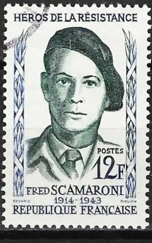 Frankreich 1958 - Mi 1194 - YT 1158 - Helden des Widerstands : Fred Scamaroni 