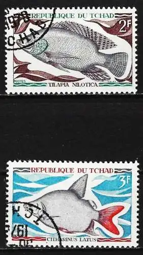 Tschad 1969 - Mi 282 und 283 - YT 216 und 217 - Fische