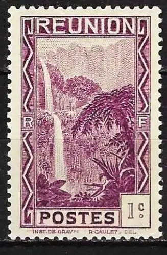 Insel Réunion 1933 - Mi 125 - YT 125 - Salazie-Wasserfall - MNH**