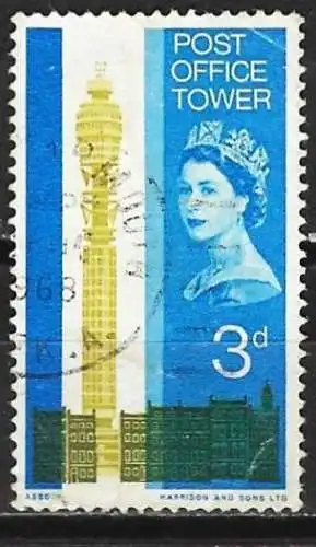 Großbritannien 1965 - Mi 402x - YT 415 - Turm und georgianisches Gebäude 