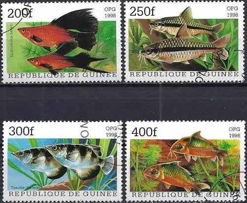 Guinea 1998 - Mi 1887/90 - YT 1255G/1255K - Fische