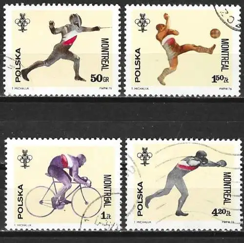 Polen 1976 - Mi 2452/55 - YT 2285/88 - Olympische Spiele in Montreal