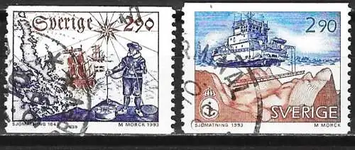 Schweden 1993 - Mi 1797/98 - YT 1779/80 - Hydrografische Gesellschaft