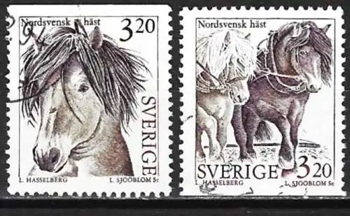 Schweden 1994 - Mi 1804/05 - YT 1788/89 - Fauna : Pferde