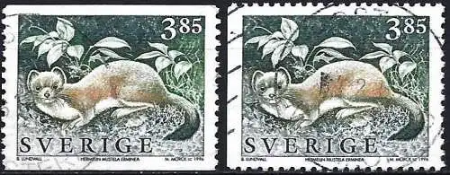 Schweden 1996 - Mi 1927 A & D - YT 1907 + 1907A - Fauna : Hermelin