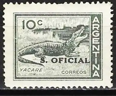 Argentinien 1959 - Mi D92 - YT S 379A - Krokodil - MNH** ( Diensmarke )