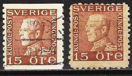 Schweden 1936 - Mi 180II WA y 180II WB - YT 211 y 211a - König Gustav V