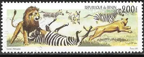 Benin 2001 - Mi 1326 - YT 956 DS -Fauna : Löwen