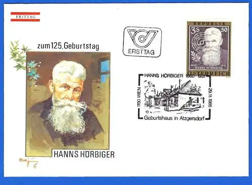 Österreich 1985 - Mi 1833 - YT 1661 - Hanns Hörbiger - FDC