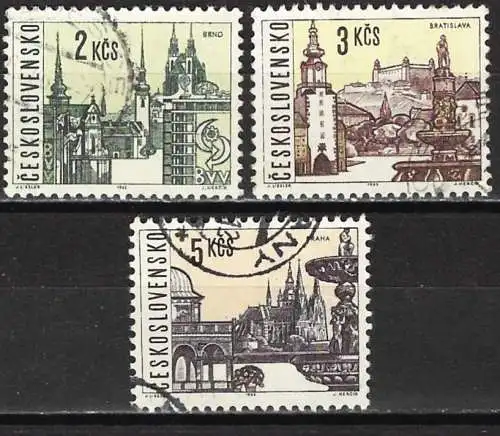 Tschechoslowakei 1965 - Mi 1580x/82x - YT 1445/47 - Städte