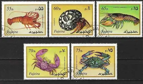 Fudschaira 1972 - Mi 1029/33 - YT xxx - Meeresleben : Krebstiere