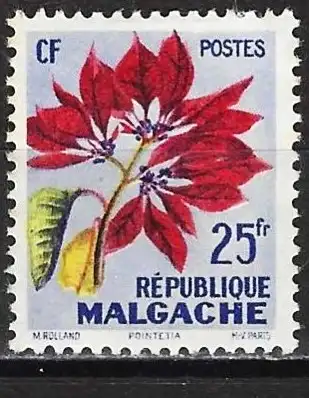 Madagaskar 1959 - Mi 441 - YT 337 - Blumen : Orchidee - MNG