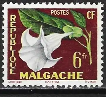 Madagaskar 1959 - Mi 440 - YT 336 - Blumen : Orchidee - MNG