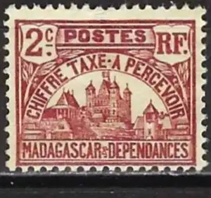 Madagaskar 1908 - Mi 440 - YT T8 - Portomarken : Gouverneurspalast - MNG
