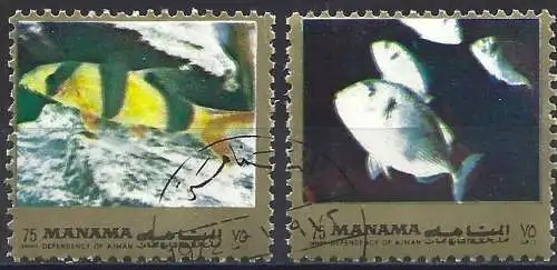 Manama 1969 - Mi  929a/930a - Fische