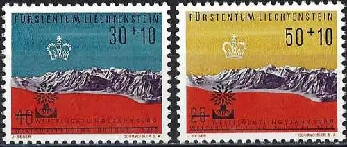 Liechtenstein 1960 - Mi 389/90 - YT 399/400 - Jahr des Flüchtlings - MNH**