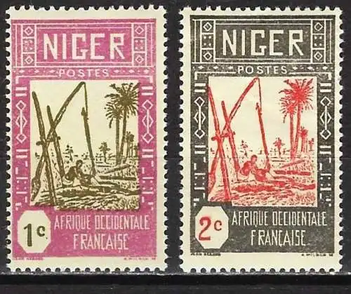 Niger 1926 - Mi 29 und 30 - YT 29 und 30 - Brunnen - MH*