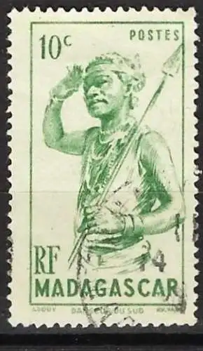 Madagaskar 1946 - Mi 387 - YT 300 - Einheimischer Tänzer
