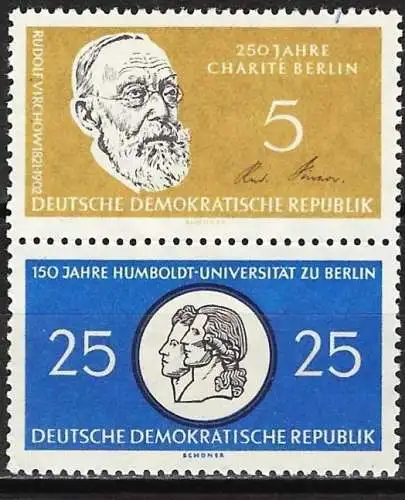 Deutschland DDR 1960 - Mi 795 und 798 - YT 510 und 513 - Wissenschaftler der Humboldt-Universität - MNH**