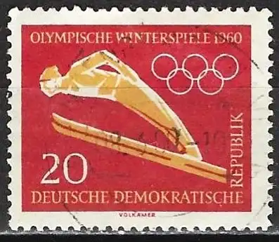 Deutschland DDR 1960 - Mi 748 - YT 464 - Olympische Spiele in Squaw Valley : Skispringen