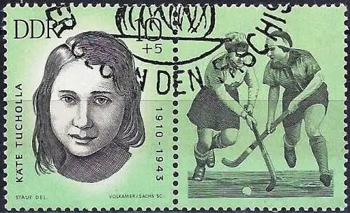 Deutschland DDR 1963 - Mi WZd 99 - YT 687 - Käthe Tucholla, Feldhockey