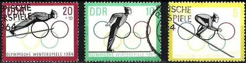 Deutschland DDR 1963 - Mi1000 bis 1002 - YT 703 bis 705 - Olympische Spiele in Innsbruck