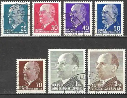 Deutschland (DDR) 1963 – YT 564 A/G – Präsident Walter Ulbrich (komplette Serie des Jahres)