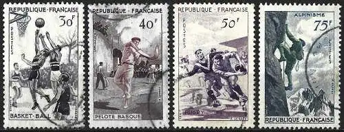 Frankreich 1956 - Mi 1100 bis 1103 - YT 1072 bis 1075 - Verschiedene Sportarten