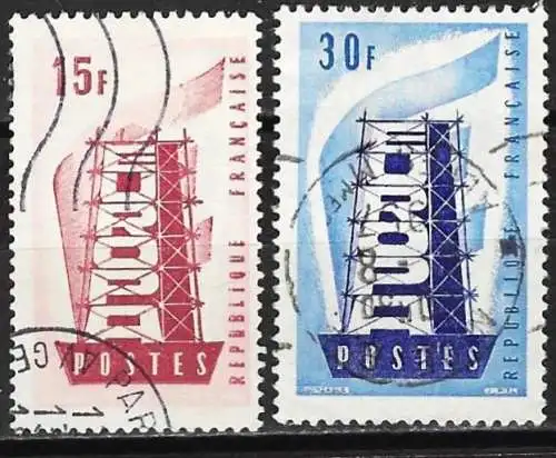 Frankreich 1956 - Mi 1104 und 1105 - YT 1076 und 1077 - Europa CEPT