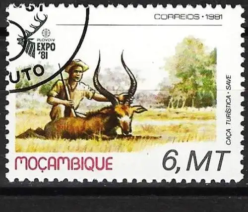 Mocambique 1981 - Mi 818B - YT xxx - Jäger und Antilope